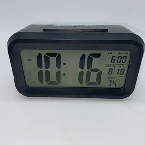 Tzumi Digital Large LED Alarm‎ Clock - 4.25" Screen - Date - Temp - Snooze EUC